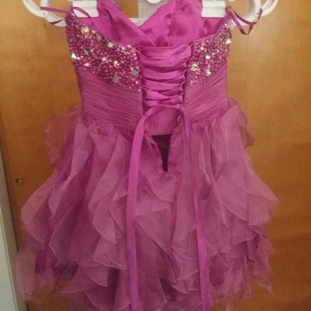 CORSET BACK JEWELED & LAYERED DRESS - Picture 5 of 6